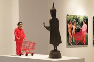 Opening Reception for Manit Sriwanichpoom, 'Shocking Pink Story,' Tyler Rollins Fine Art, New York (13 September 2018). Courtesy Asia Contemporary Art Week.